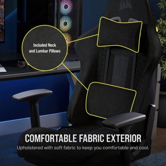 Corsair TC100 Relaxed Fabric Gaming Chair Black CF-9010051-WW - Image 12