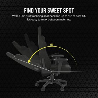 Corsair TC100 Relaxed Fabric Gaming Chair Black CF-9010051-WW - Image 14