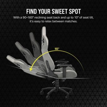 Corsair T3 Rush 23' Fabric Gaming Chair Grey CF-9010057-WW - Image 5