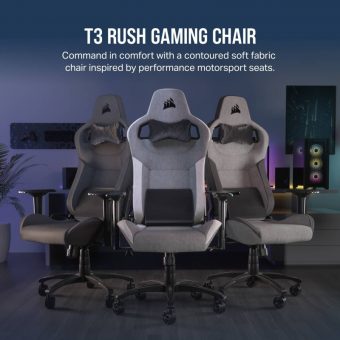 Corsair T3 Rush 23' Fabric Gaming Chair Grey CF-9010057-WW - Image 6