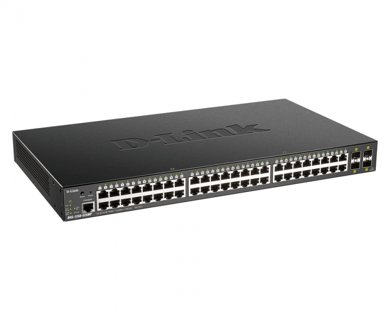 D-Link DGS-1250 Gigabit 48-Port + 4xSFP PoE Rackmount Managed Smart Switch DGS-1250-52XMP/E - Image 2