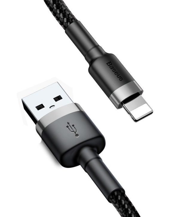 Baseus Cafule Braided Cable USB 2.0 Male to Lightning 2m Black Grey CALKLF-CG1