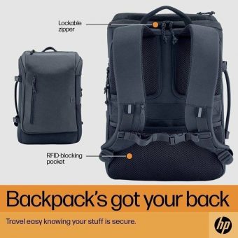 HP Travel 15.6 Backpack Iron Grey 6B8U4AA - Image 6