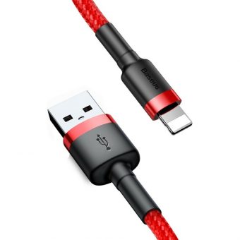 Baseus CALKLF-B09  Cafule Cable USB to Lightning Cable 2.4A 1.2m Red - Image 2