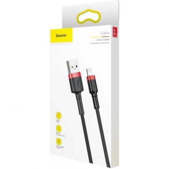 Baseus Cafule Cable USB to Lightning Cable 2.A 1m Black Red CALKLF-B19 - Image 3