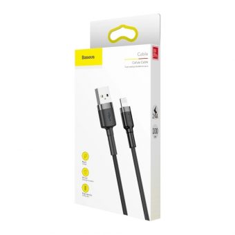 Baseus Cafule Cable USB to Lightning Cable 2.4A 1m Black/Grey CALKLF-BG1 - Image 3