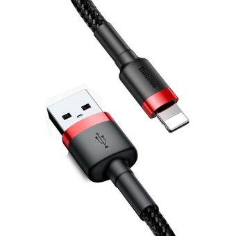 Baseus CALKLF-R91 Cafule Cable USB to Lightning Cable 2.A 3m Black Red - Image 3