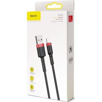 Baseus CALKLF-R91 Cafule Cable USB to Lightning Cable 2.A 3m Black Red - Image 4