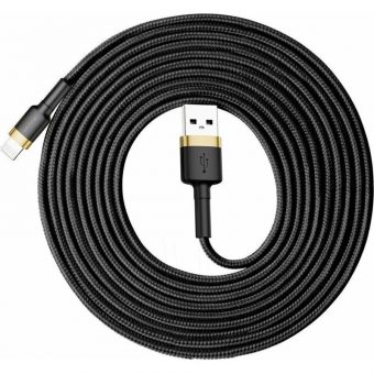 Baseus CALKLF-RV1 Cafule Cable USB to Lightning Cable 2.A 3m Black Gold - Image 2