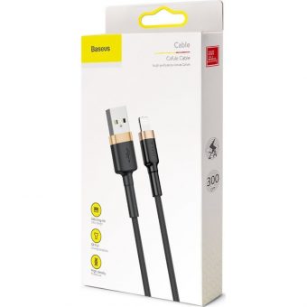 Baseus CALKLF-RV1 Cafule Cable USB to Lightning Cable 2.A 3m Black Gold - Image 3