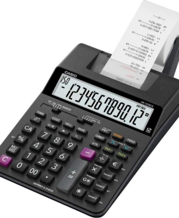 Casio HR-150RCE 12-Digit Roller Printer Calculator Black