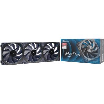 Seasonic MagFlow 120 12cm 4-Pin PWM Case Fan Black 3-Pack MAGFLOW-3