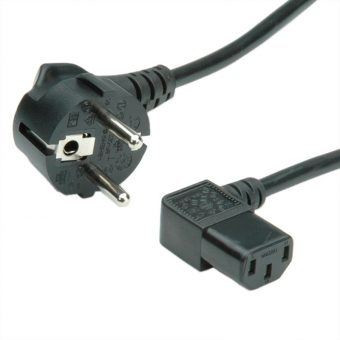 Value Power Cable Schuko to C13 Angled Black 1.8m 19.99.1118-50