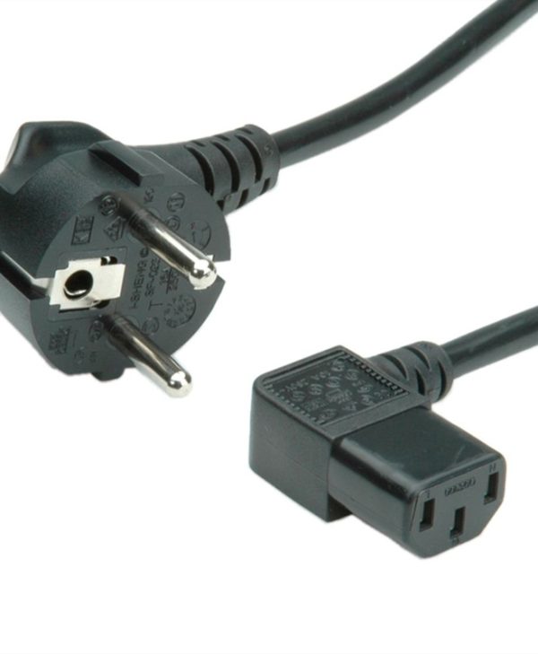 Value Power Cable Schuko to C13 Angled Black 1.8m 19.99.1118-50
