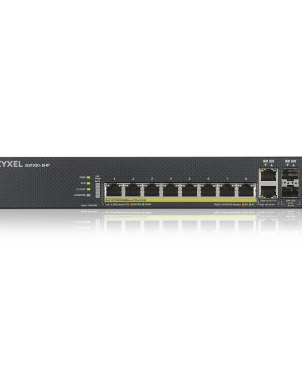Zyxel GS-1920 10-Port + 2xSFP Gigabit PoE Managed Rackmount Switch GS1920-8HPV2-EU0101F