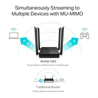 TP-Link AC1200 Wi-Fi 5 Wireless Router Black Archer C64 - Image 6