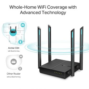 TP-Link AC1200 Wi-Fi 5 Wireless Router Black Archer C64 - Image 7