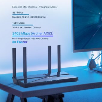 TP-Link AX3000 Wi-Fi 6 OneMesh Wireless Gigabit Router Black Archer AX53 V1 - Image 5