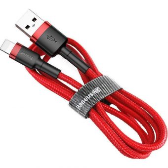 Baseus Cafule Series Braided Charging Cable USB-A Male To Lightning 0.5m Red CALKLF-A09
