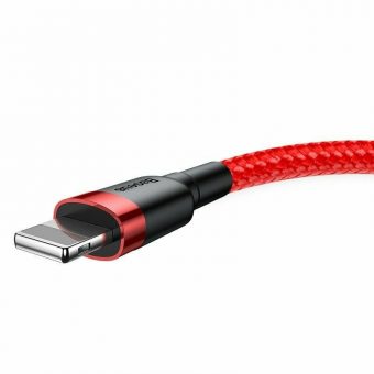 Baseus Cafule Series Braided Charging Cable USB-A Male To Lightning 0.5m Red CALKLF-A09 - Image 4