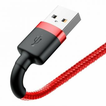 Baseus Cafule Series Braided Charging Cable USB-A Male To Lightning 0.5m Red CALKLF-A09 - Image 5