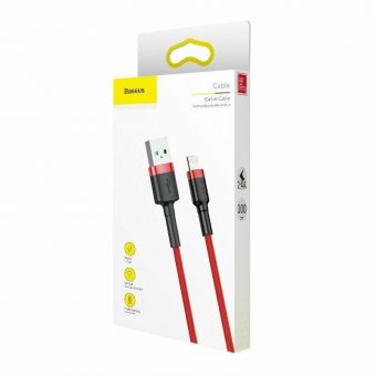 Baseus Cafule Series Braided Charging Cable USB-A Male To Lightning 0.5m Red CALKLF-A09 - Image 6