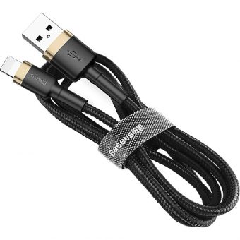 Baseus Cafule Series Braided Charging Cable USB-A Male To Lightning 1m Gold CALKLF-BV1