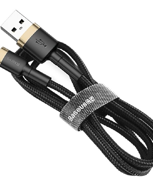 Baseus Cafule Series Braided Charging Cable USB-A Male To Lightning 1m Gold CALKLF-BV1