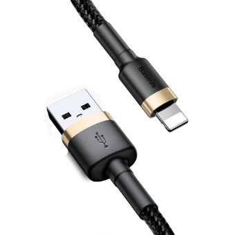Baseus Cafule Series Braided Charging Cable USB-A Male To Lightning 1m Gold CALKLF-BV1 - Image 3