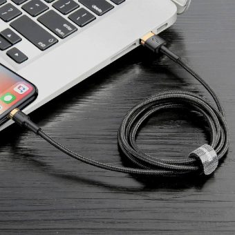 Baseus Cafule Series Braided Charging Cable USB-A Male To Lightning 1m Gold CALKLF-BV1 - Image 6