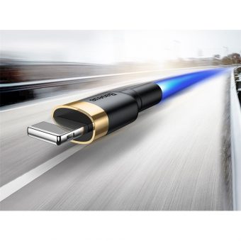 Baseus Cafule Series Braided Charging Cable USB-A Male To Lightning 1m Gold CALKLF-BV1 - Image 9