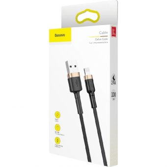 Baseus Cafule Series Braided Charging Cable USB-A Male To Lightning 1m Gold CALKLF-BV1 - Image 10