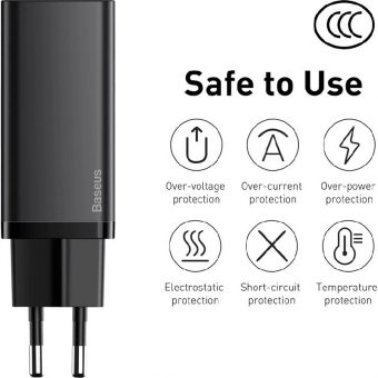 Baseus GaN Charger 65W USB-A/C Black CCGAN2L-B01 - Image 2