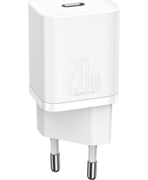 Baseus Super Si Charger 20W USB-C White CCSUP-B02