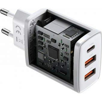 Baseus Wall Charger 30W 2 x USB-A + USB-C White CCXJ-E02 - Image 5