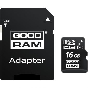 Goodram M1AA MicroSDHC 16GB UHS-I C10 + SD Adapter  M1AA-0160R12