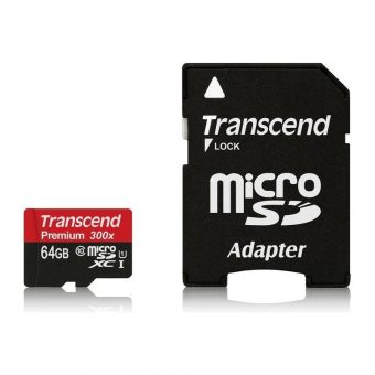 Transcend Premium MicroSDXC 64GB UHS-I U1 C10 + SD Adapter TS64GUSDU1