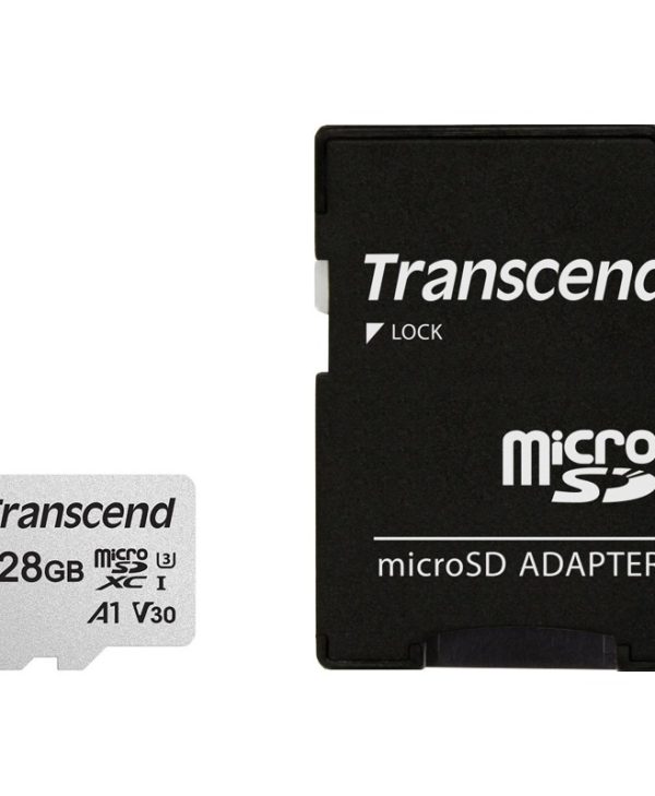 Transcend 300s MicroSDXC 128GB UHS-I U3 A1 V30 C10 + SD Adapter TS128GUSD300S-A
