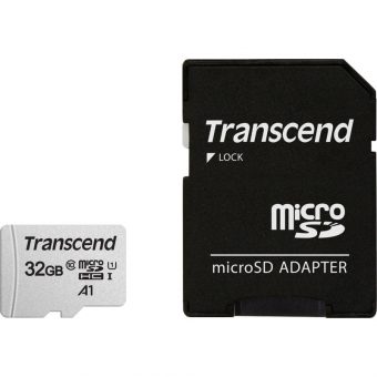 Transcend 300s MicroSDHC 32GB UHS-I U1 A1 C10 + SD Adapter TS32GUSD300S-A