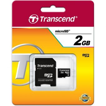 Transcend MicroSD 2GB C1 + SD Adapter TS2GUSD