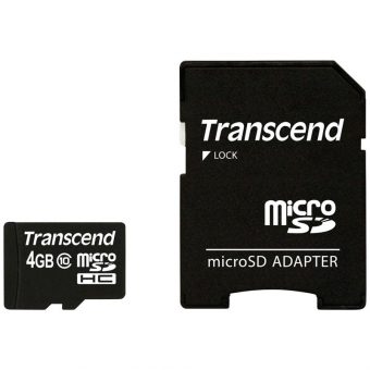 Transcend MicroSDHC 4GB C10 + SD Adapter TS4GUSDHC10