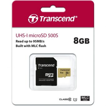 Transcend 500s MicroSDHC 8GB UHS-I U1 C10 TS8GUSD500S