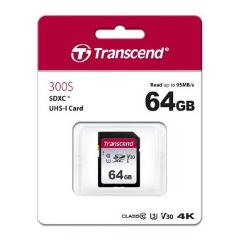 Transcend 300S SDXC 64GB UHS-I U1 V10 C10 TS64GSDC300S