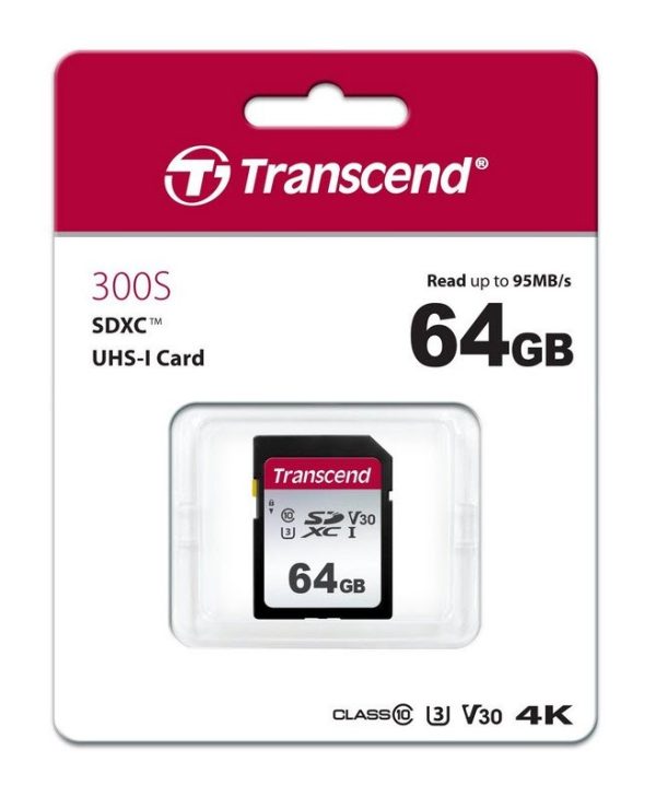 Transcend 300S SDXC 64GB UHS-I U1 V10 C10 TS64GSDC300S