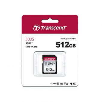Transcend 300S SDXC 512GB UHS-I U3 V30 C10 TS512GSDC300S