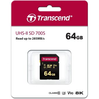 Transcend 700S SDXC 64GB UHS-II U3 V90 C10 TS64GSDC700S