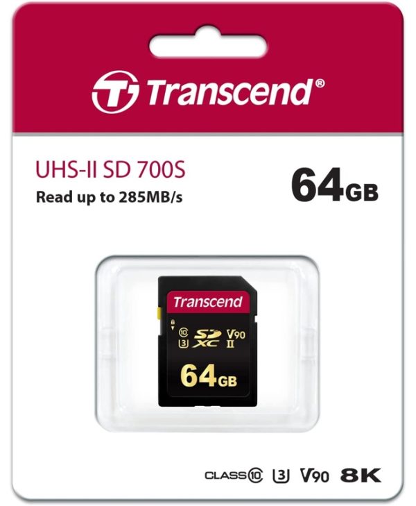 Transcend 700S SDXC 64GB UHS-II U3 V90 C10 TS64GSDC700S