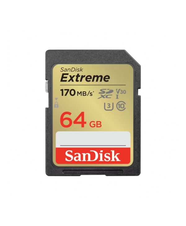 SanDisk Extreme SDXC 64GB UHS-I U3 V30 Class 10 SDSDXV2-064G-GNCIN