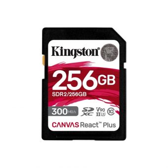 Kingston Canvas React Plus SDXC 256GB UHS-II U3 V90 Class 10 SDR2/256GB