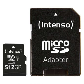 Intenso Performance microSDXC 512GB UHS-I U1 Class10 + SD Adapter 3424493